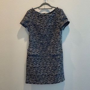Banana Republic Blue and Black Tweed Dress - Size 6